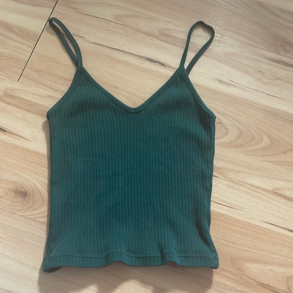 Green cropped tank brandy Melville size small